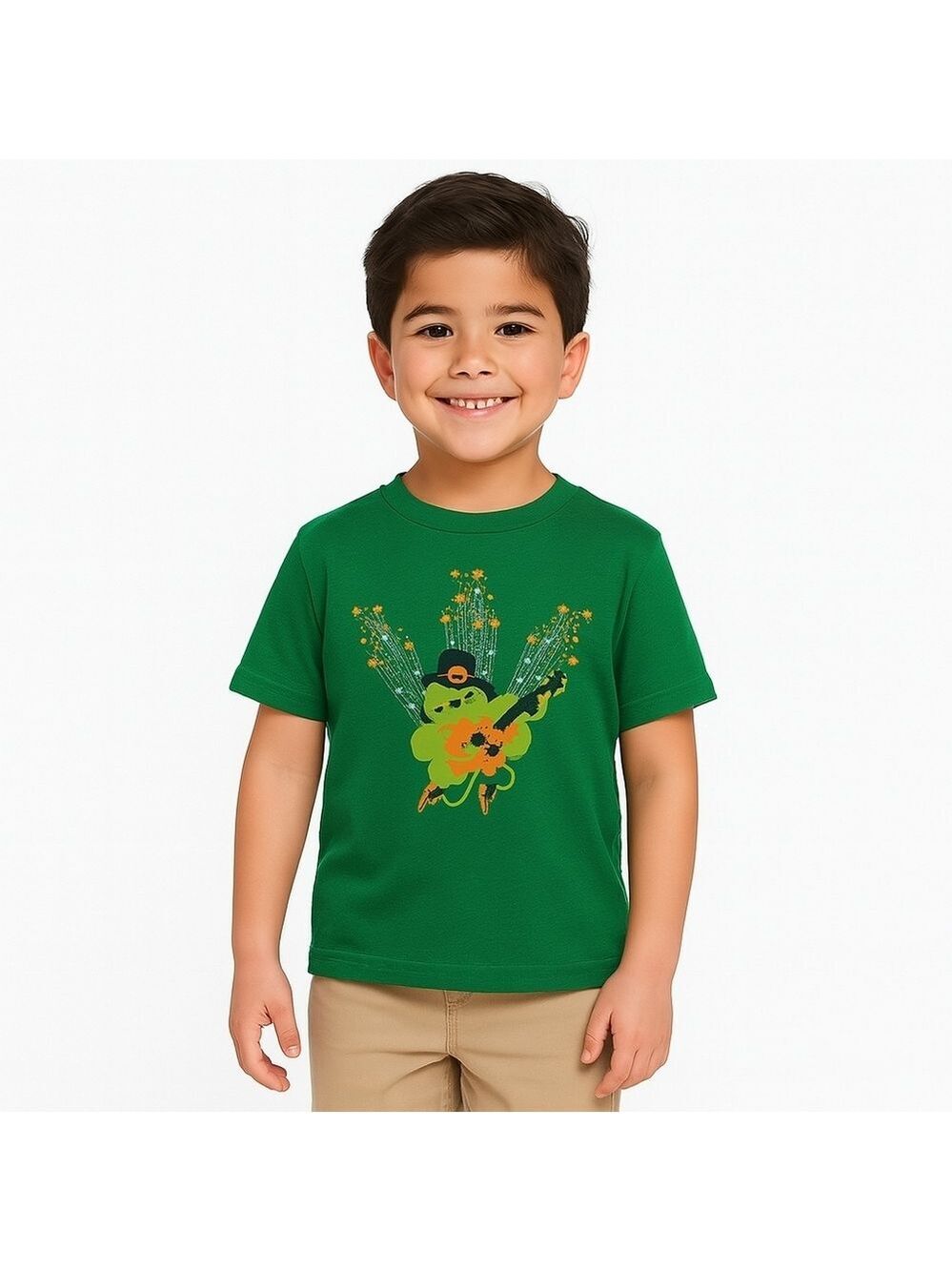 Cat & Jack Kid 4T St Patrick's Day Graphic Tee Green Gold